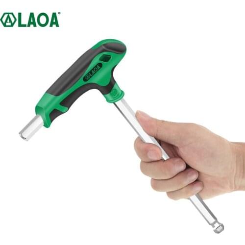 LAOA T-shaped Screw Wrench Set Round Head S2 Alloy Steel 58HRC Hexagon Screwdriver Hex Screwdrivers