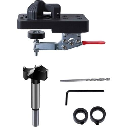 G5AB 35mm Hinge Boring Jig Hole Opener Punch Locator Boring Guide Hole Drill for Woodworking Template Cupboard Cabinets Tool