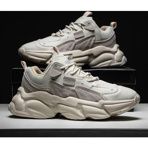 Sneakers For Men 2021 New Fashion White Platform Trend Mens Casual Shoes Comfortable Breathable Chunky Black Zapatillas Hombre