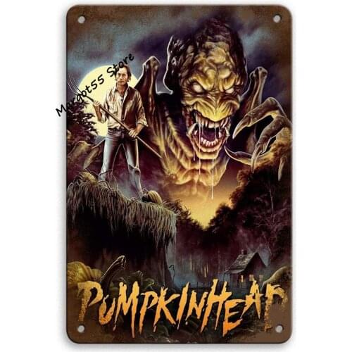 Pumpkinhead Movie Tin Sign Vintage Horror Film Retro Tin Sign Poster Wall Plaque Home Bar Pub Garage Man Cave Decor 12"x8"