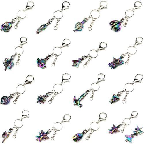 Rainbow Key Chains Family Tree Tool Star Beads Cage Keyring Waist Hanged Charms Locket Keychain for Women Men Keyholder chaveiro