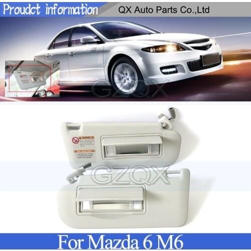 CAPQX Sun Shield Overhead Console Interior Sunvisor With Mirror For Mazda 6 M6 Front visor assembly