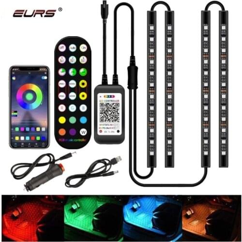 LED Car Foot Light Ambient Lamp APP Bluetooth Control for Car Interior Atmosphere Light Lamp Auto Interior Decorative Lights