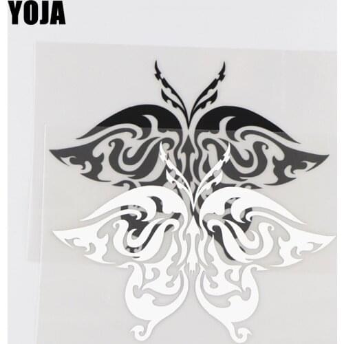 YOJA 11.6×8.3CM Cartoon Animals Gorgeous Butterfly Vinyl Decal Car Stickers Black/Silver 19C-0096
