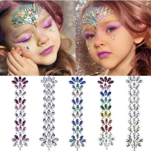 1PCS 3D Crystal Rhinestone Body Hair Gems Stickers Tattoo Glitter DIY Gift Face Decoration Hairdressing Diamond Sticker