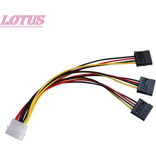 1PCS SATA to IDE Power Cord1 To 3 SATA Revolution Large 4Pin Female Power Cord Hard Disk Power Cord SATA Extension Cable