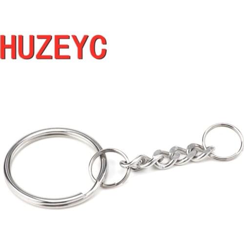 100pcs/Lot Stainless Steel Blank Keyring Keychain Split Ring Keyfob Key Holder Rings Women Men DIY Key Chains Accessories