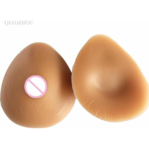 1800g/pair Suntan real skin silicone fake breast forms for man cosplay to female natural boobs prosthesis transgender