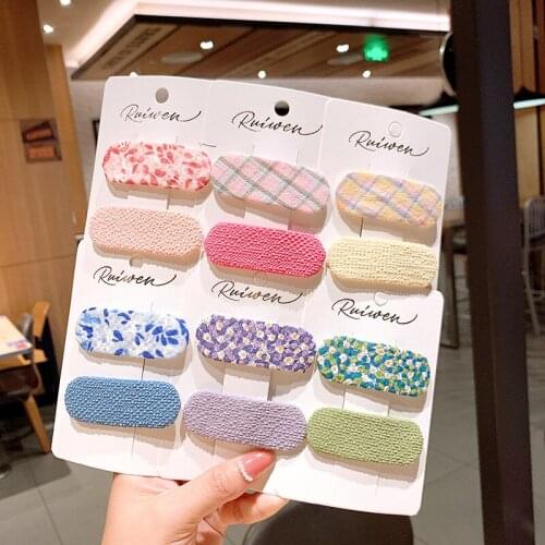 2Pcs/lot Simple Candy Color Cute Hairpins Women Barrette Headwear Girls BB Clips Headdress Barrettes Bobby Pin Hair Accessories