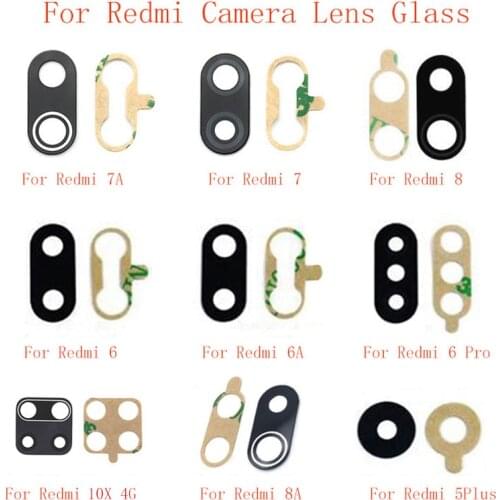 2pcs Back Rear Camera Lens Glass Replacement For Xiaomi Redmi 10X 4G 8 8A 7 7A 6 6A 6Pro 5Plus Repair parts