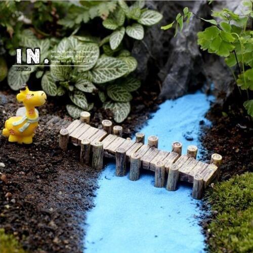 4pcs Resin craft micro garden Bridge pier home Decor lawn sculpture bulding Toys Eco bottle/ Succulent DIY accessories ornaments