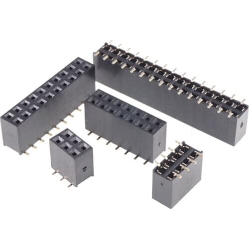 5 pcs 2.54 mm SMT PCB Header Female 4 6 8 10 12 14 16 18 20 22 24 26 30 32 40 Pin Dual Row Straight 8.5mm Height