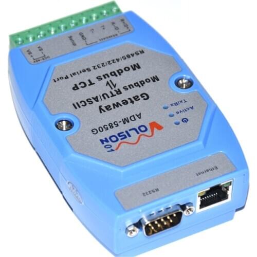 ADM-5850G Industrial Modbus gateway server, MODBUS RTU/ASCII to Modbus TCP, support PLC serial port