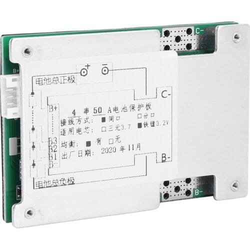 4S 12V 50A BMS PCB Protection Board Inverter UPS Battery with Balance for LiFePo4 LiFe 18650 Iron Phosphate Battery Cell
