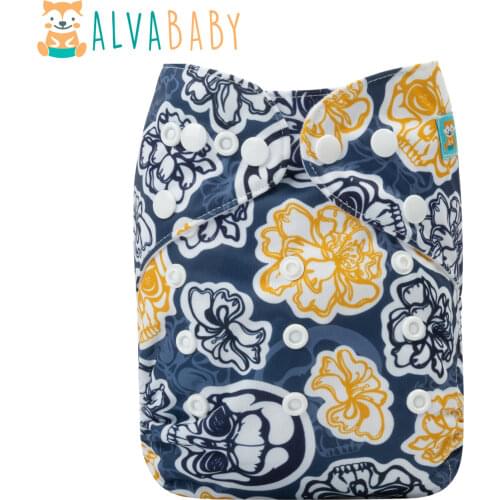 ALVABABY Cloth Pocket Diapers Baby with 1pc Microfiber Insert
