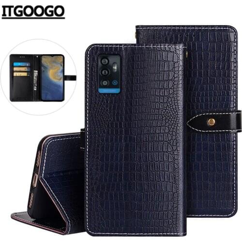 Case For ZTE Blade A71 Case Cover Crocodile Grain Flip Leather Case For ZTE Blade A71 Cover Business Phone Case