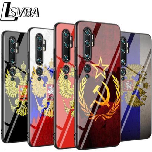 For Xiaomi 10 CC9 A3 Lite Phone Case Russia Flag national emblem For Xiaomi Redmi Note 9 9S Max 8T 8 8A GO Pro Matte Black Cover
