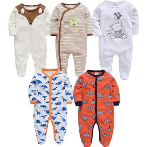 Honeyzone Baby Onesie Recien Nacido Baby Boy Clothes Infant Dinosaur Cartoon Print Jumpsuit Full Sleeve Outfit Tutine Neonato