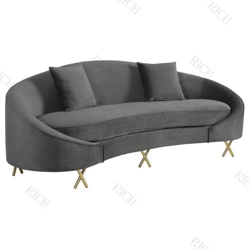 Divano minimalist luxury sofa Italian modern 3 seater lounge suite small velvet sofa for family living room grey velvet couch