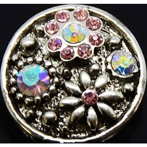 DIY 18mm Flower Snap Button Charm For Snap Button Bracelet