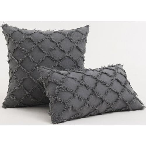 Sofa Cushion Cover 45x45/30x50cm for Living Room Ins Style Decorative Pillowcase Solid Color Tassel Lumbar Geometry Pillow Cover