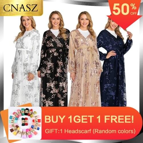 Dubai Luxury Muslim Dress Lace Embroidery High Class Sequins Abaya Dubai Jubah Ramadan Islamic Women Kimono Turkish Eid Mubarak