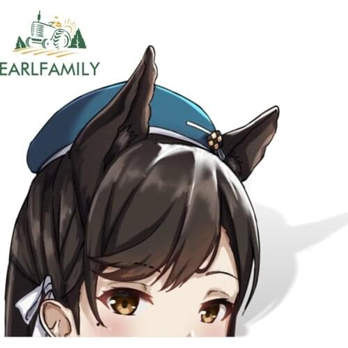 EARLFAMILY 13cm x 12.2cm Anime Atago Azur Lane x KanColle Peek Decal Cartoon Big Head Vinyl Car Sticker JDM Auto Motor Decor