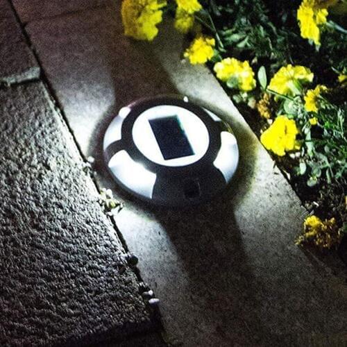 Thrisdar 2/4/6PCS Solar Deck Light Driveway Dock Light LED Solar Powered Outdoor Garden Step Stair Pathway Lawn Ground Light