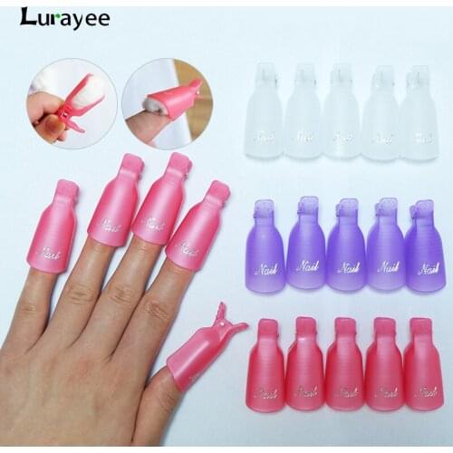 Lurayee Nail Art Soak Off Cap Clips Toenail and Finger Soaker Caps UV Gel Nail Polish Remover Manicure Tools