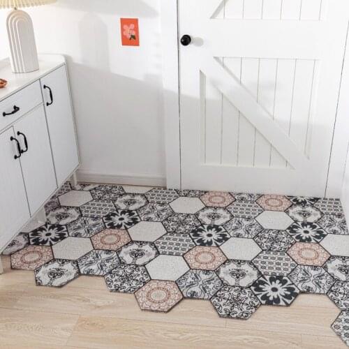 Hallway Door Mat Carpet Living Room Mat Kitchen Mat Rectangle Home Doormat Anti-slip Mat PVC Silk Loop Cuttable DIY Mat Carpet