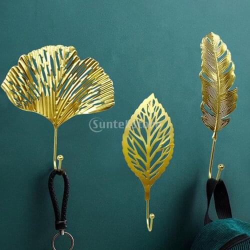 Leaf Shape Hook Iron Wall Door Wardrobe Mounted Hanger Clothes Garment Hat Bag Towel Coat Robe Holder for Bedrooms Home Decor