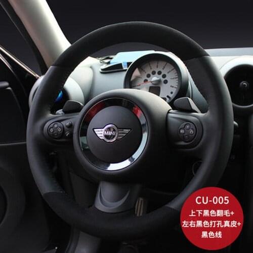Customized Hand Sewn Leather Car Steering Wheel Cover Set Suitable for BMW MINI Cooper Clubman Countryman Car Accessories