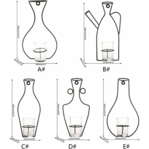 New Fashion Nordic Style Iron Frame Vase Wall Hanging Plant Dried Flower Racks Bottle DIY Home Decor High Quality