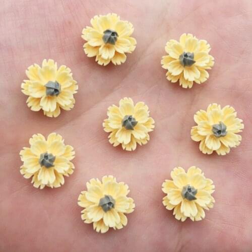 New 60pcs Resin 13mm Colorful 3D Flower Flatback Stone Scrapbook Wedding DIY Ornaments Applique Crafts SG425