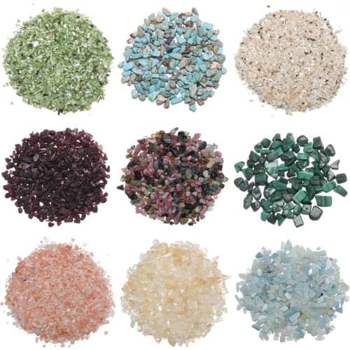 New 100g/bag Natural Garnet Tourmaline Crushed Stones Loose Beads Multiple Gravel Loose Beads for Making DIY Jewelry Accessories
