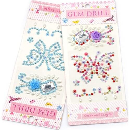 Flower Butterfly Rhinestone Sticker Kawaii DIY Mobile Phone Decor Notebooks Accessories Supplies Child Stationery