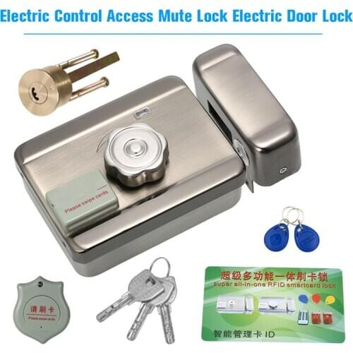 Electric Control Access Mute Lock Electric Door Lock With Remote Controller and ID Card For Doorbell Intercom Access Control
