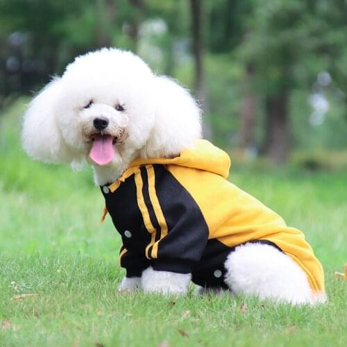 Autumn Cute Dog Clothes Teddy Bichon Pomeranian Schnauzer for Small and Medium Dogs Baseball Suit Sports Wind Warm Dog Hoodie