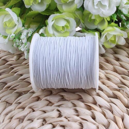 Prajna White Black Elastic Thread Polyester Thread Round Elastic Cord Thread Industry Fabric Supplier Accessory 200 Meters/Roll