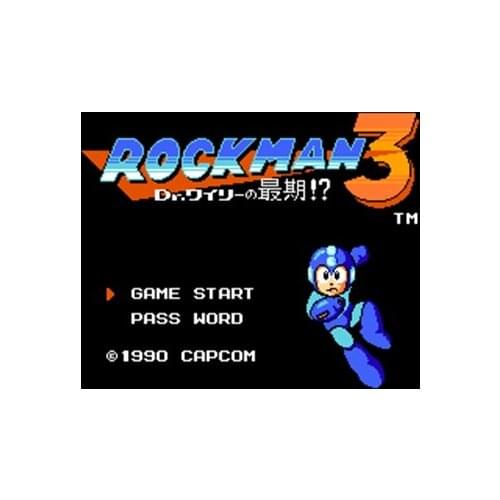 Rockman 3 - Dr Wily No Saigo! Region Free 8 Bit Game Card For 72 Pin Video Game Player