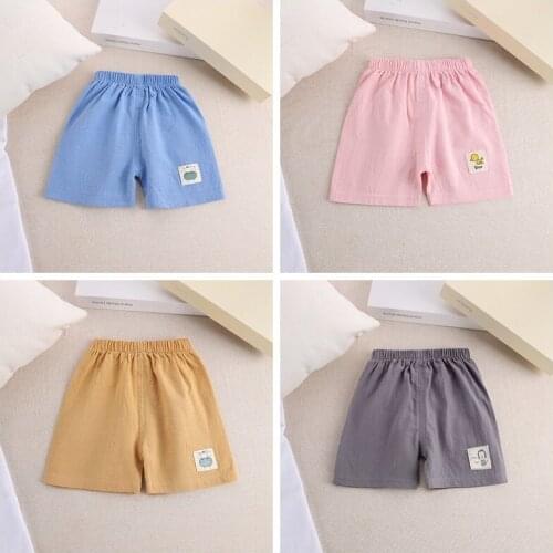 Kids Cotton And Linen Shorts Children Summer Fashion Shorts Baby Casual Short Pants Boys Cartoon Shorts
