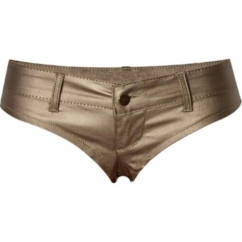 Sexy PU faux leather shorts women booty shorts stretch elastic low waist black sexy shorts red gold mini shorts ladies plus size