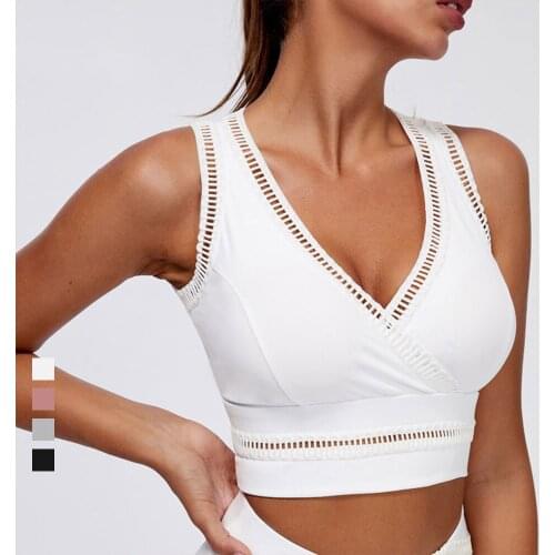 Pure White Sports Bra For Woman Gym Lace Push Up Sexy Crop Top Underwear Tube Top Female Yoga Bra Cross Fitness Bra Sportwear