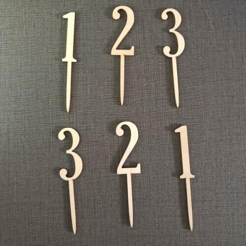 Number 0-9 Cake Topper Birthday Anniversary Wedding Party Digit Cupcake Toppers Flags Kids Baby Shower 1 st Birthday Decoration