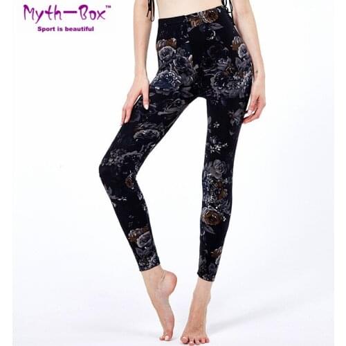 Spring Yoga Pant Women Quick Dry Sport Leggings Woman Flower Print Slim Skinny Leggins Female Gym Fitness Tights Running Trouser