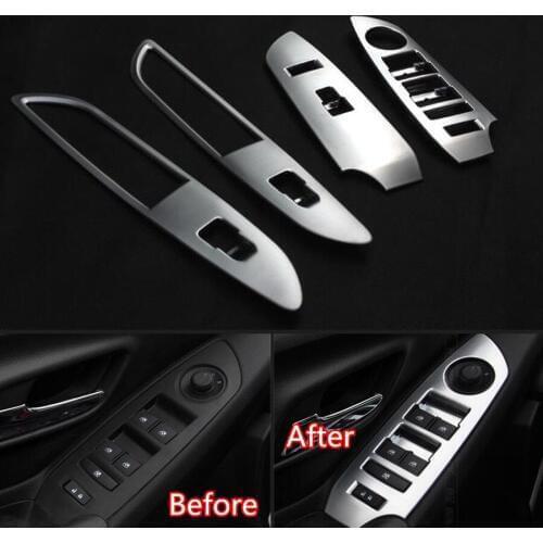 YAQUICKA 4x Car Door Armrest Frame Window Lift Adjust Button Switch Trim Sticker Cover Styling For Chevrolet Trax 2013-2015