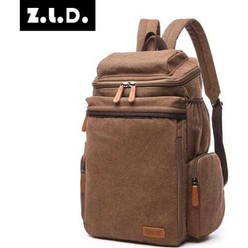 Z.L.D. Large-capacity computer canvas backpack youth student bag men and women short-distance travel backpack sports backpack