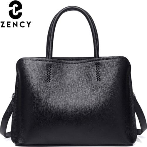Zency Soft Cowhide Leather Handbag Famous Brand Design Female Shoulder Bag Women Crossbody Bag 2021 Fashion Top-Handle Bag