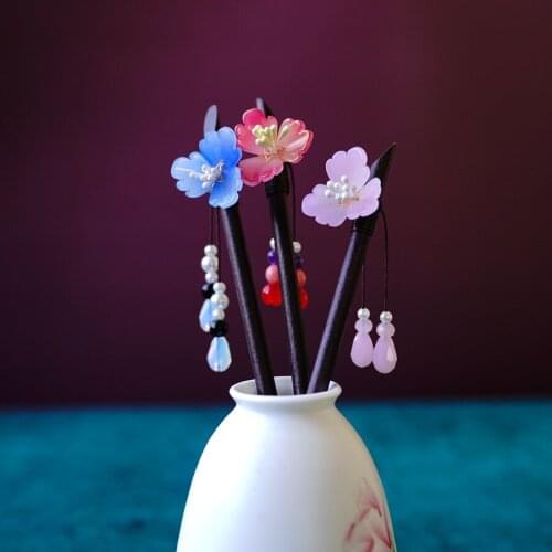 New 2021 peony flower fringed hairpinorna wome summer popular retro headdres hair bun hairpin costume photography Accessorie