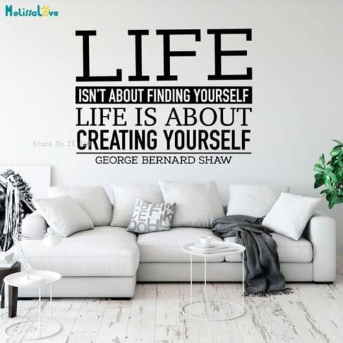 Life Is About Creating Yourself Wall Sticker Vinyl Inspirational Home Décor New Art Quote Murals Self-adhesive YT3916